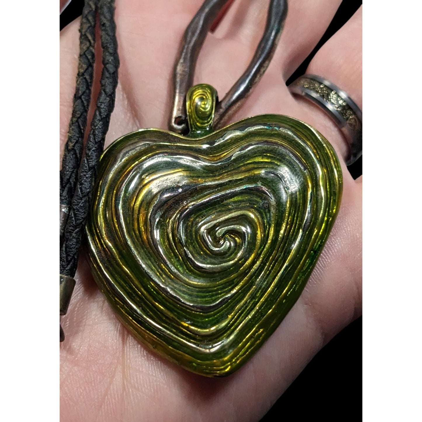 Brutalist Abstract Heart Swirl Pendant Necklace