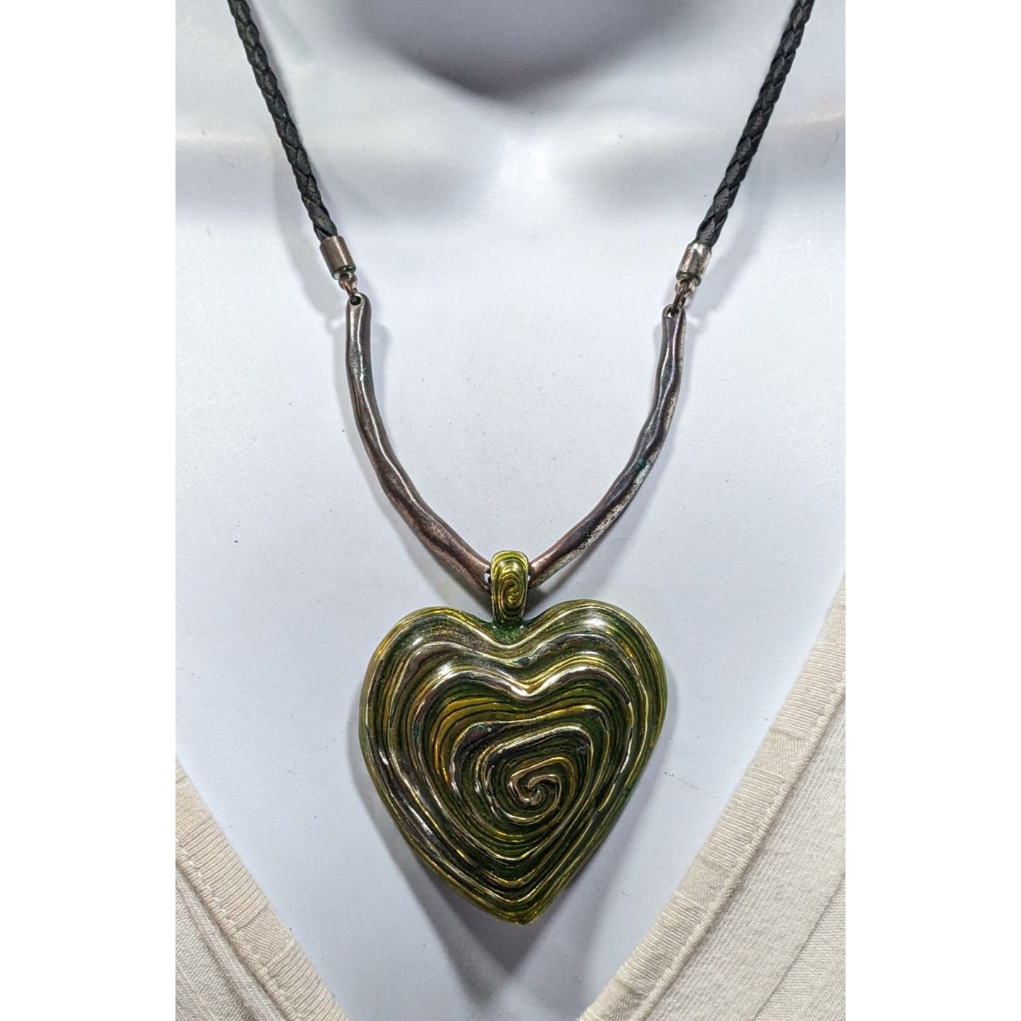 Brutalist Abstract Heart Swirl Pendant Necklace