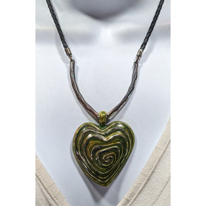 Brutalist Abstract Heart Swirl Pendant Necklace
