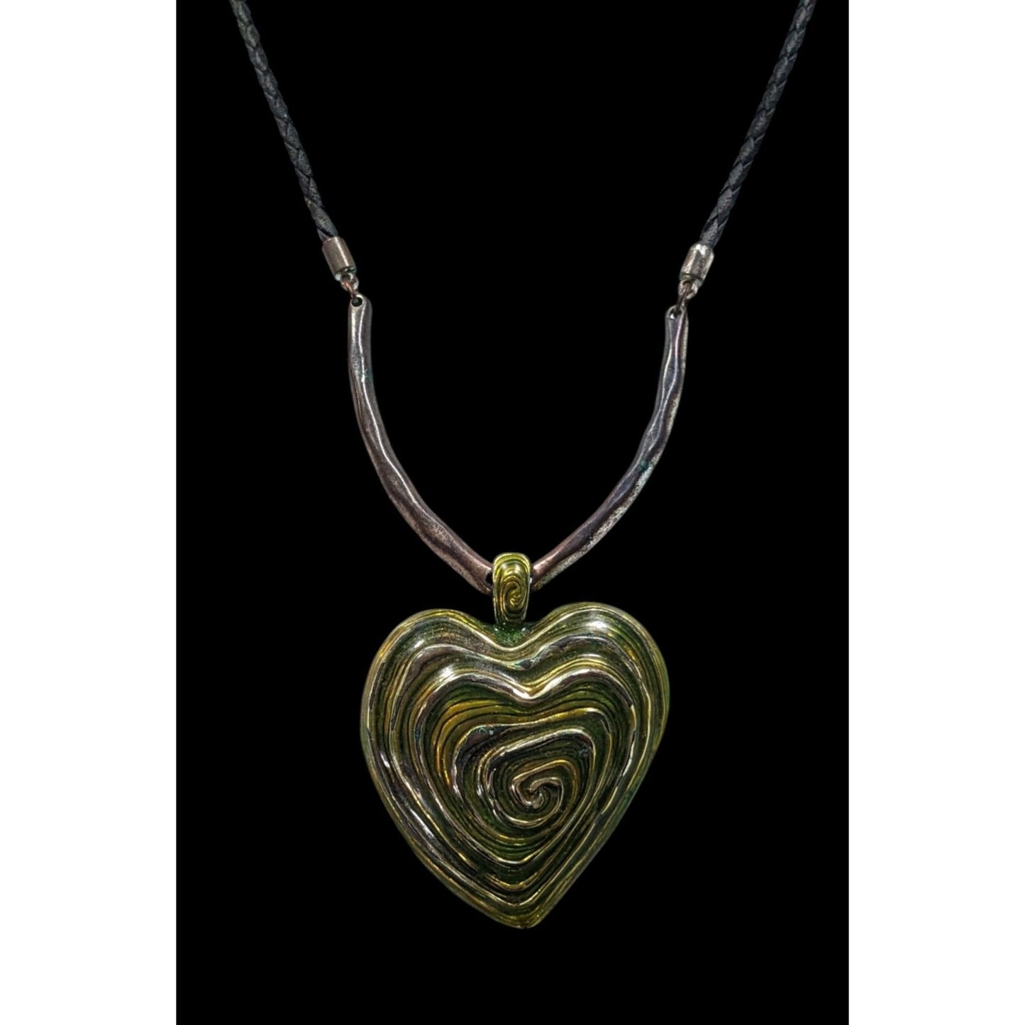 Brutalist Abstract Heart Swirl Pendant Necklace