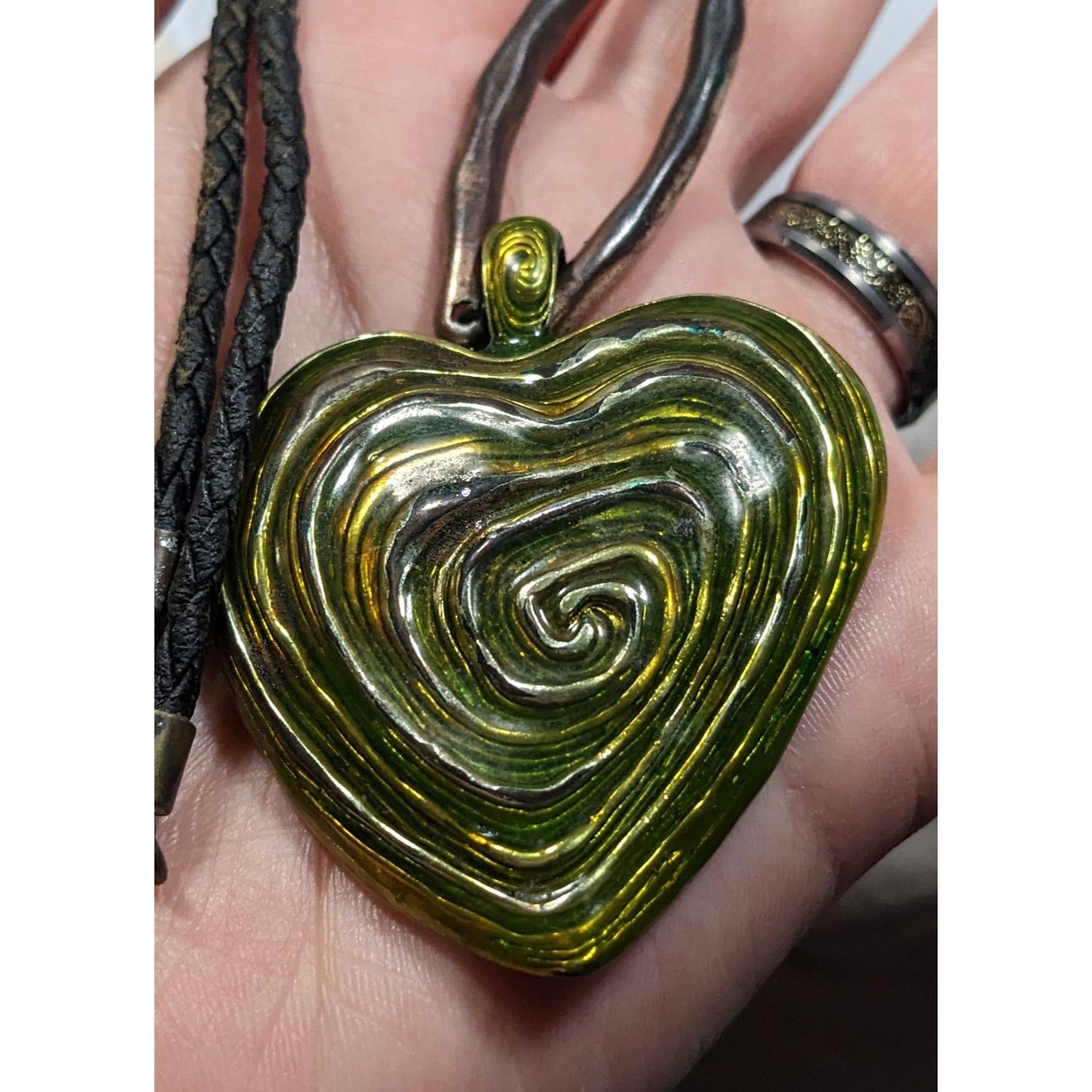 Brutalist Abstract Heart Swirl Pendant Necklace