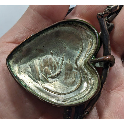 Brutalist Abstract Heart Swirl Pendant Necklace