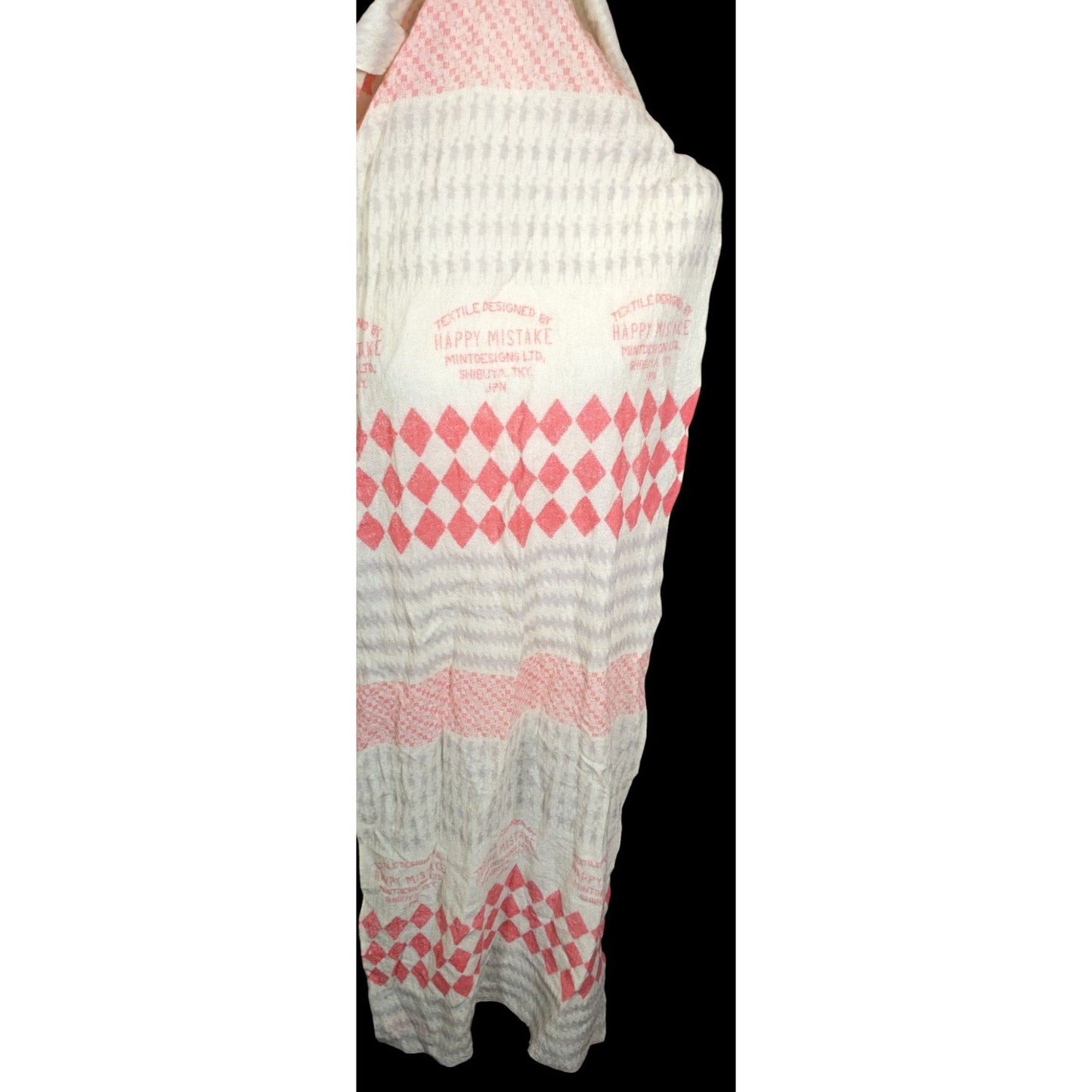 Mint Designs Happy Mistake Cream And Pink Scarf Made In Japan