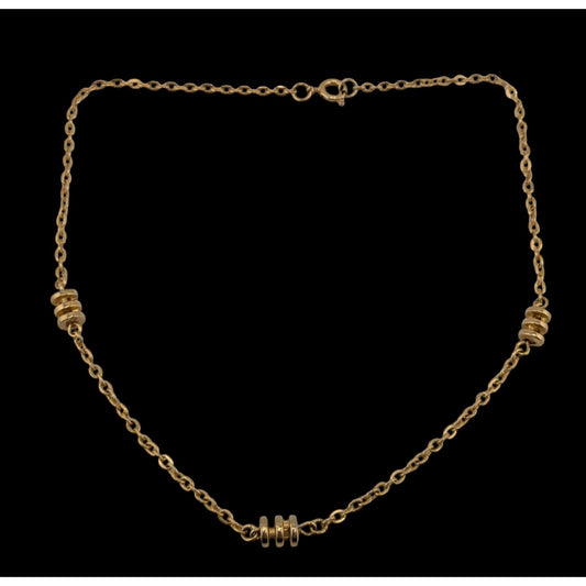 Modern Gold-Tone Chain Necklace With Decorative Beads