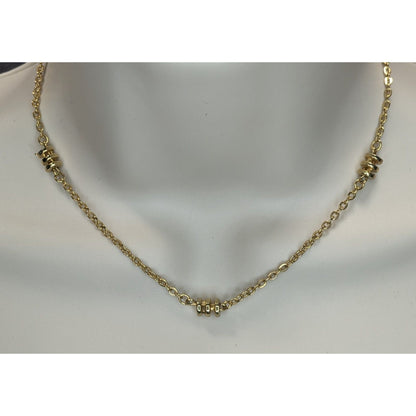 Modern Gold-Tone Chain Necklace With Decorative Beads