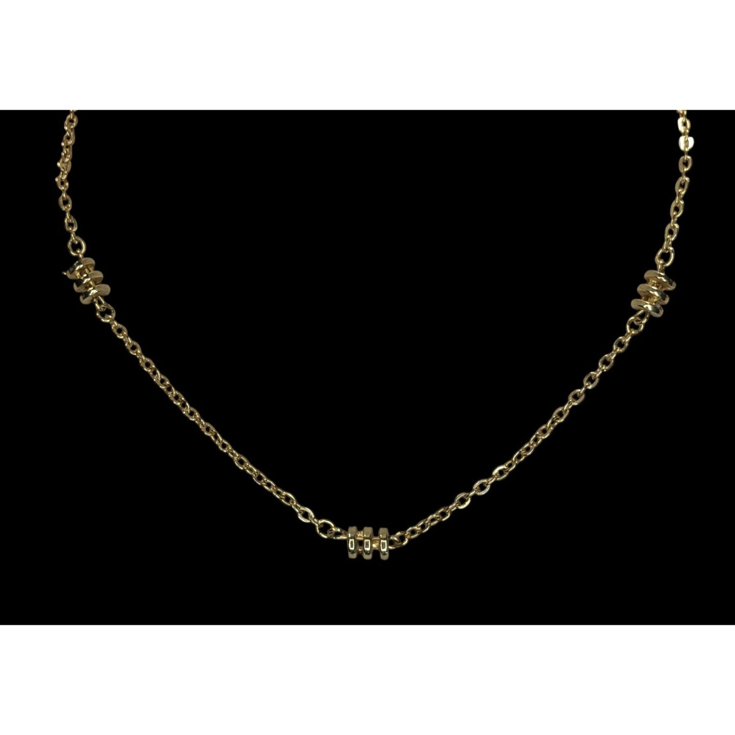 Modern Gold-Tone Chain Necklace With Decorative Beads
