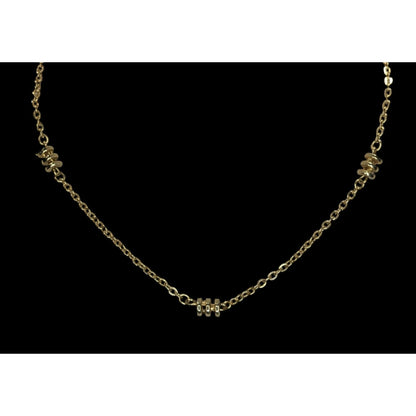 Modern Gold-Tone Chain Necklace With Decorative Beads