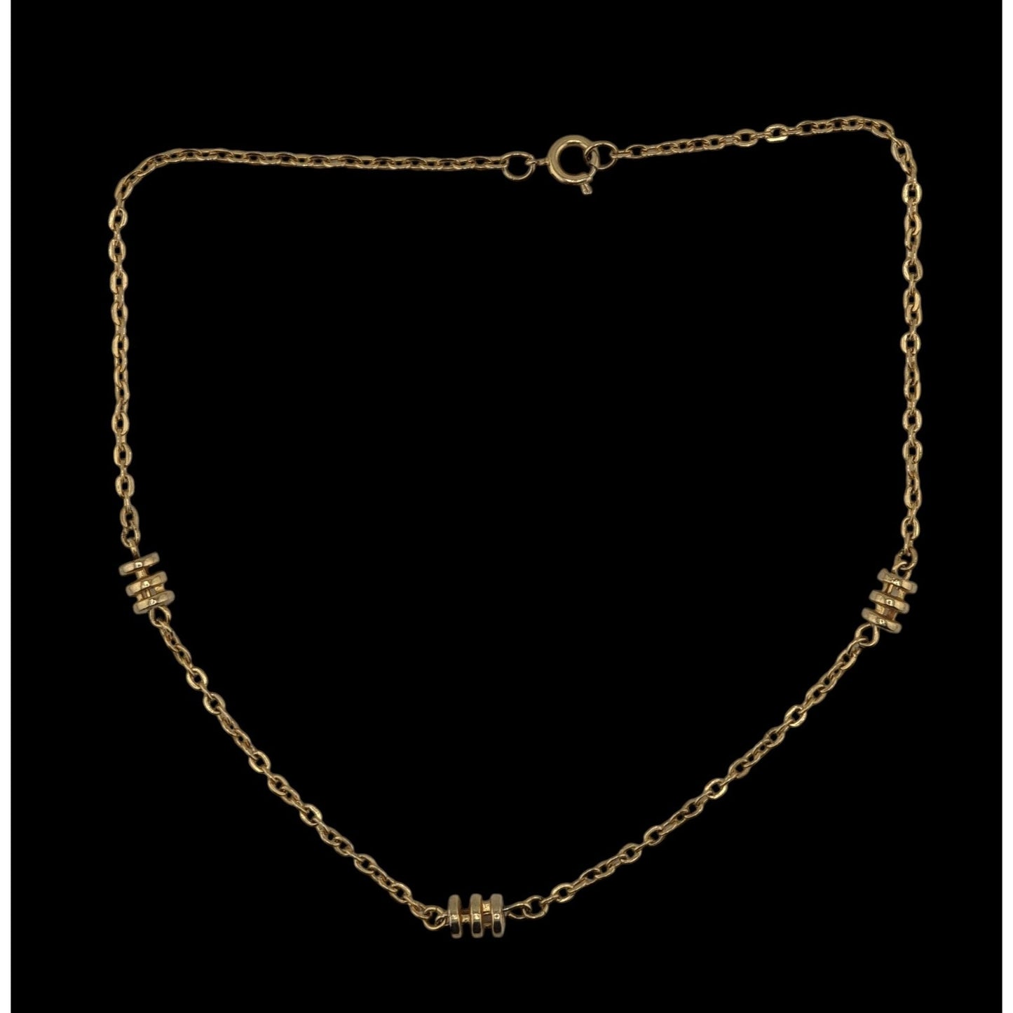 Modern Gold-Tone Chain Necklace With Decorative Beads