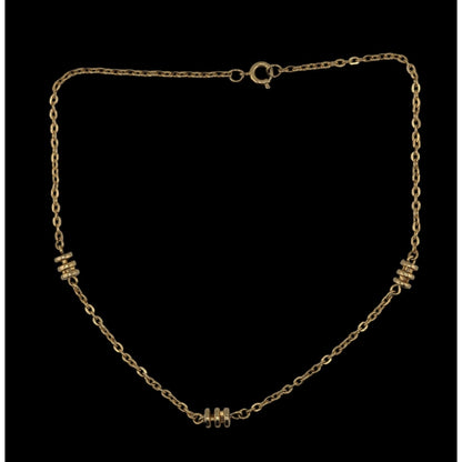 Modern Gold-Tone Chain Necklace With Decorative Beads