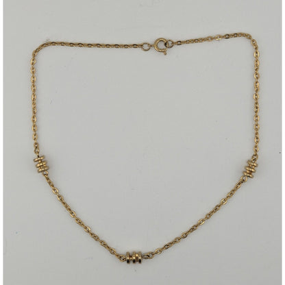 Modern Gold-Tone Chain Necklace With Decorative Beads
