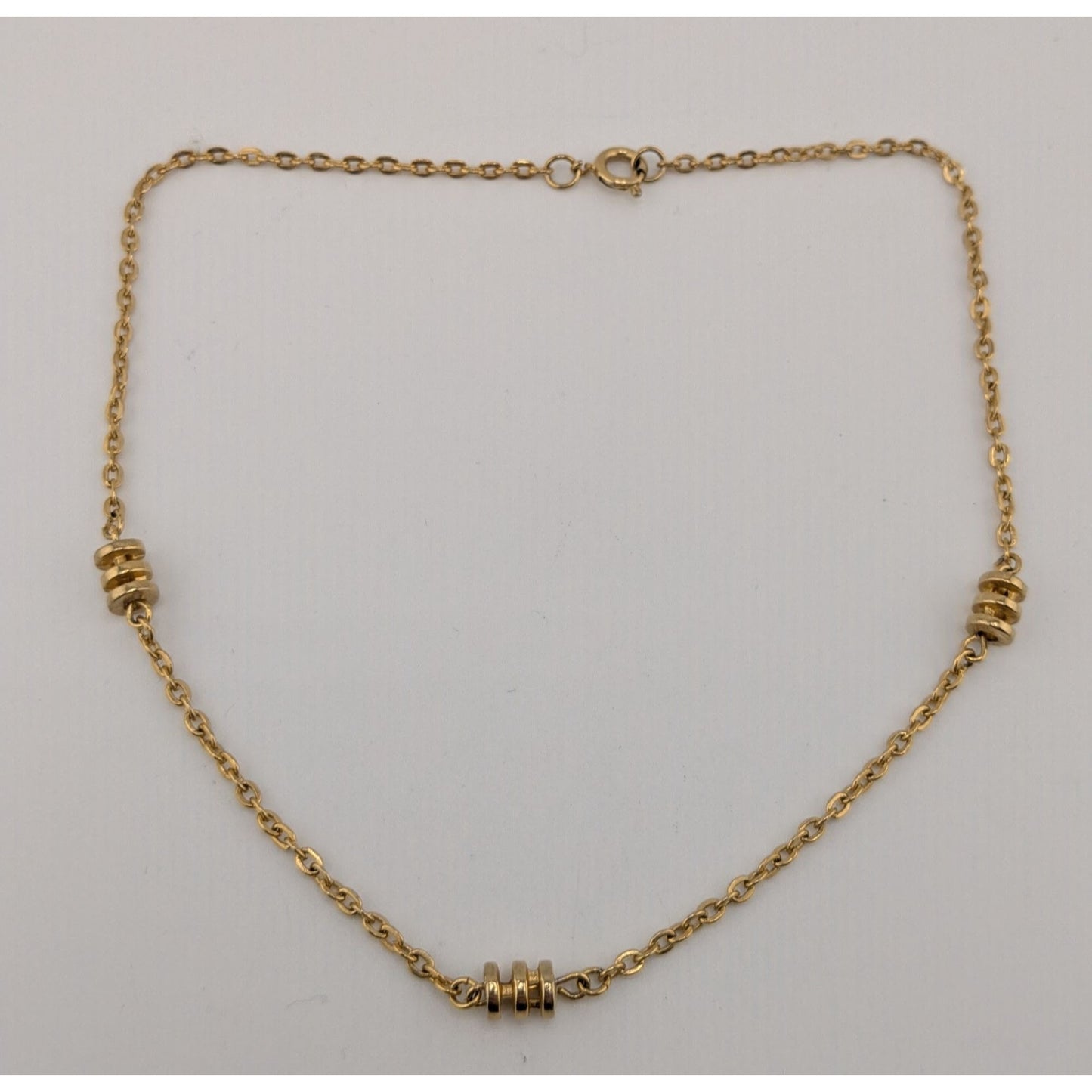 Modern Gold-Tone Chain Necklace With Decorative Beads