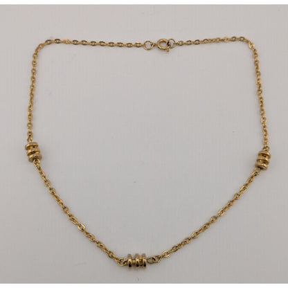Modern Gold-Tone Chain Necklace With Decorative Beads