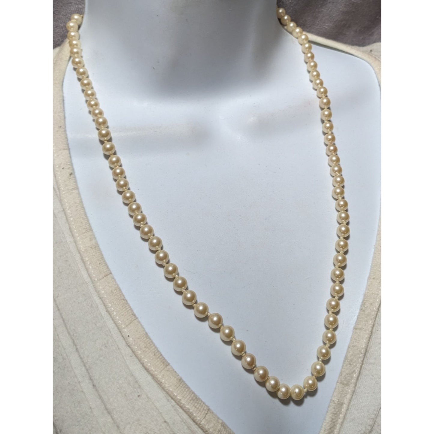 Vintage Glam Monet Beaded Faux Pearl Necklace