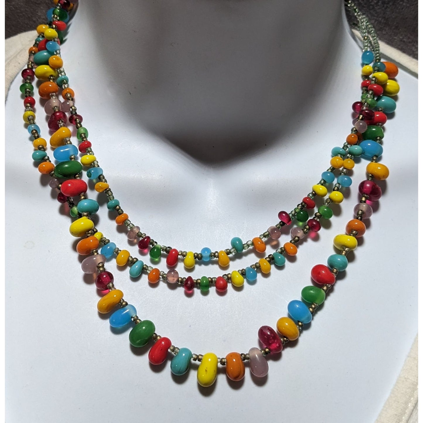 Rainbow Glass Candy Necklace