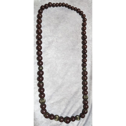 Brown Brass Beaded Statement Necklace