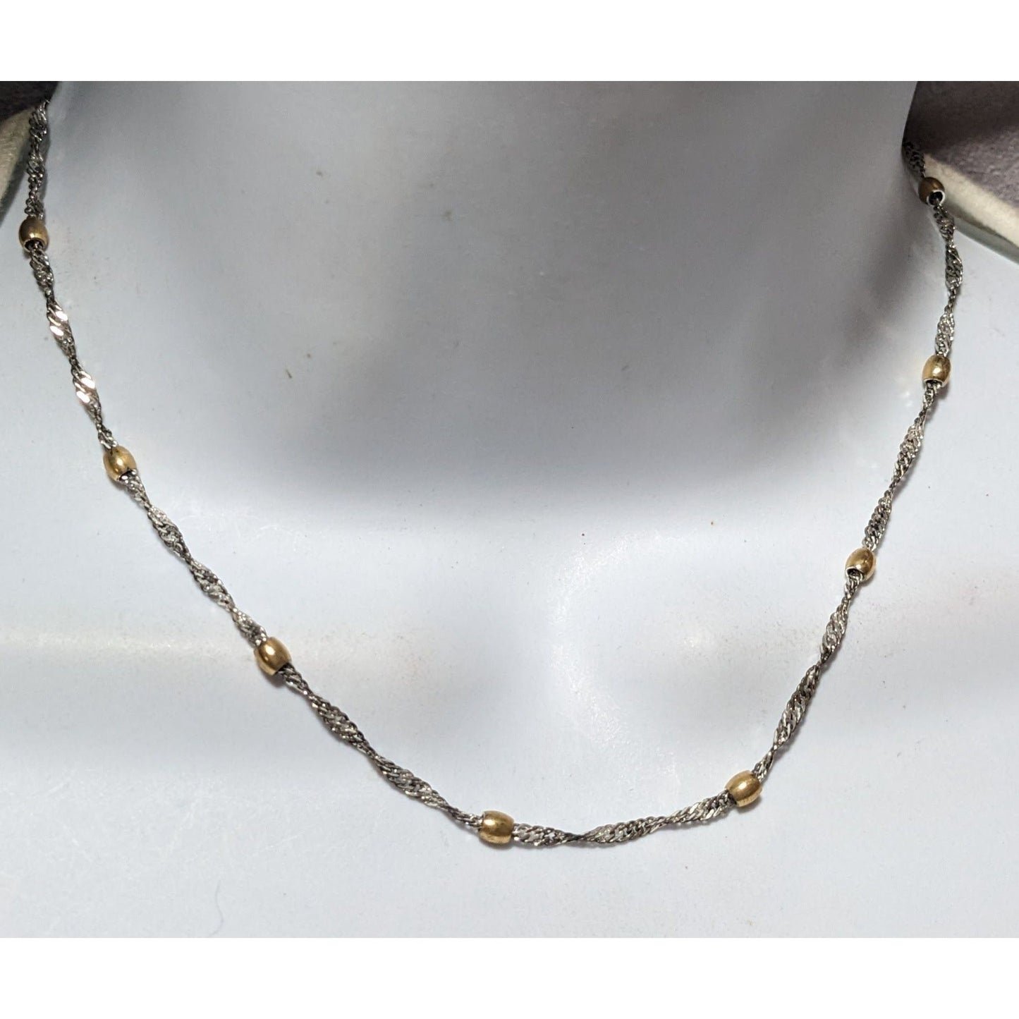 Vintage Napier Silver Chain Gold Studded Necklace