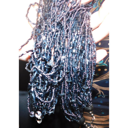 Shimmery Black Multilayer Glass Beaded Necklace