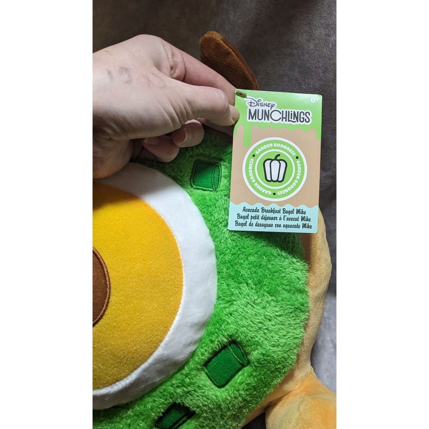 Disney Munchlings Garden Goodness Avocado Breakfast Bagel Mike Plush