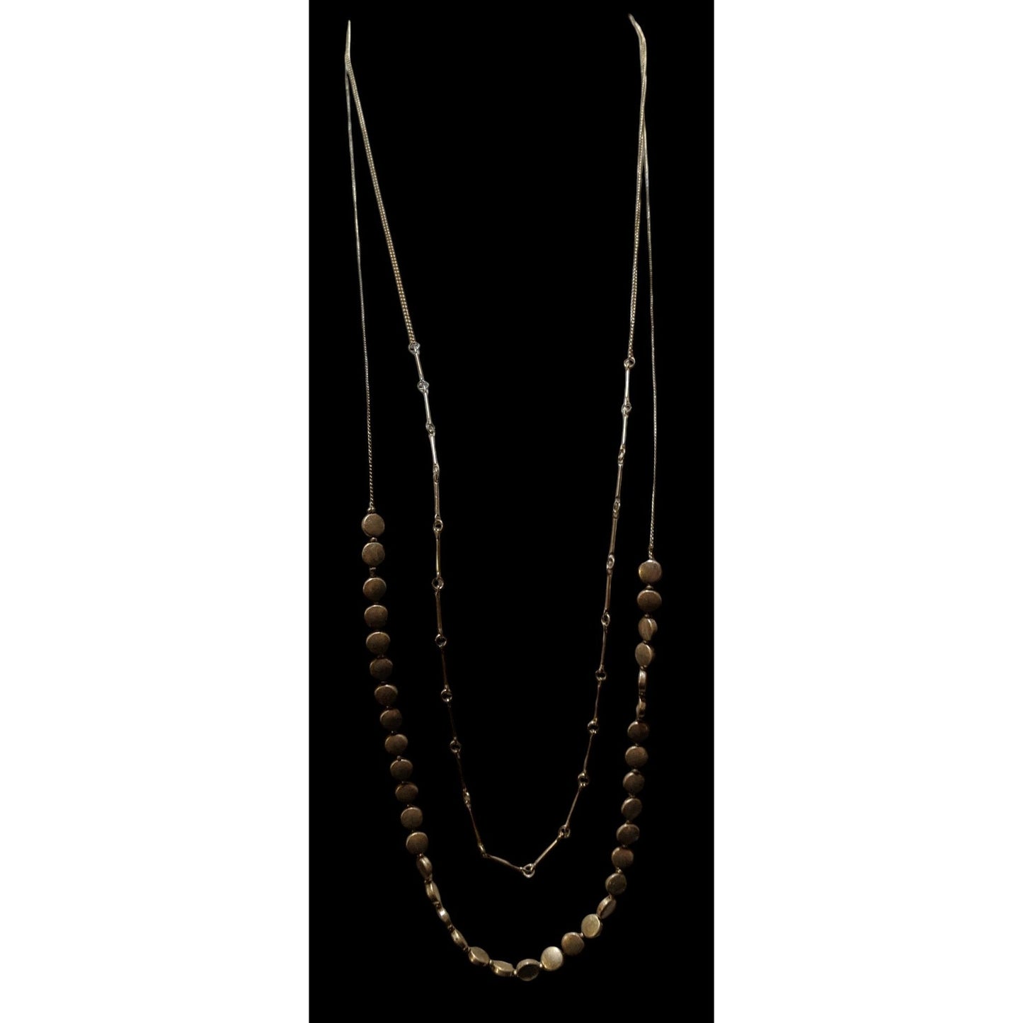 Preppy Multilayer Gold Chain Beaded Necklace