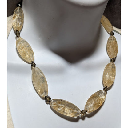 J.Jill Faceted Clear And Tan Agate Necklace