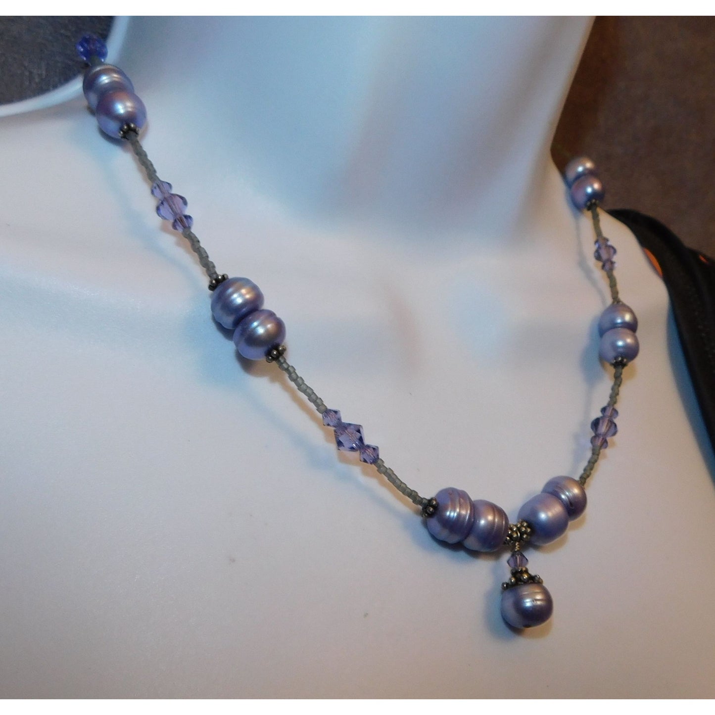 Whimsical Fairycore Purple Pearl Necklace