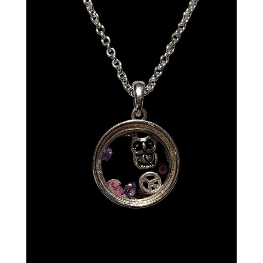 Owl Floating Locket Necklace