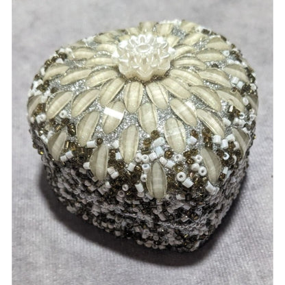 Beaded Heart Trinket Box