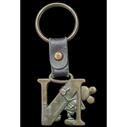 Rustic Disney Mickey Letter N Initial Keychain