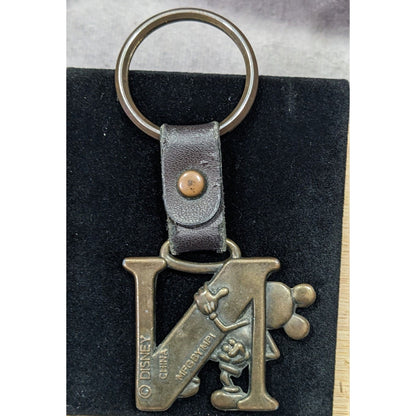 Rustic Disney Mickey Letter N Initial Keychain