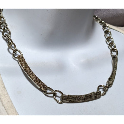 Vintage Monet Textured Bar Link Accent Necklace