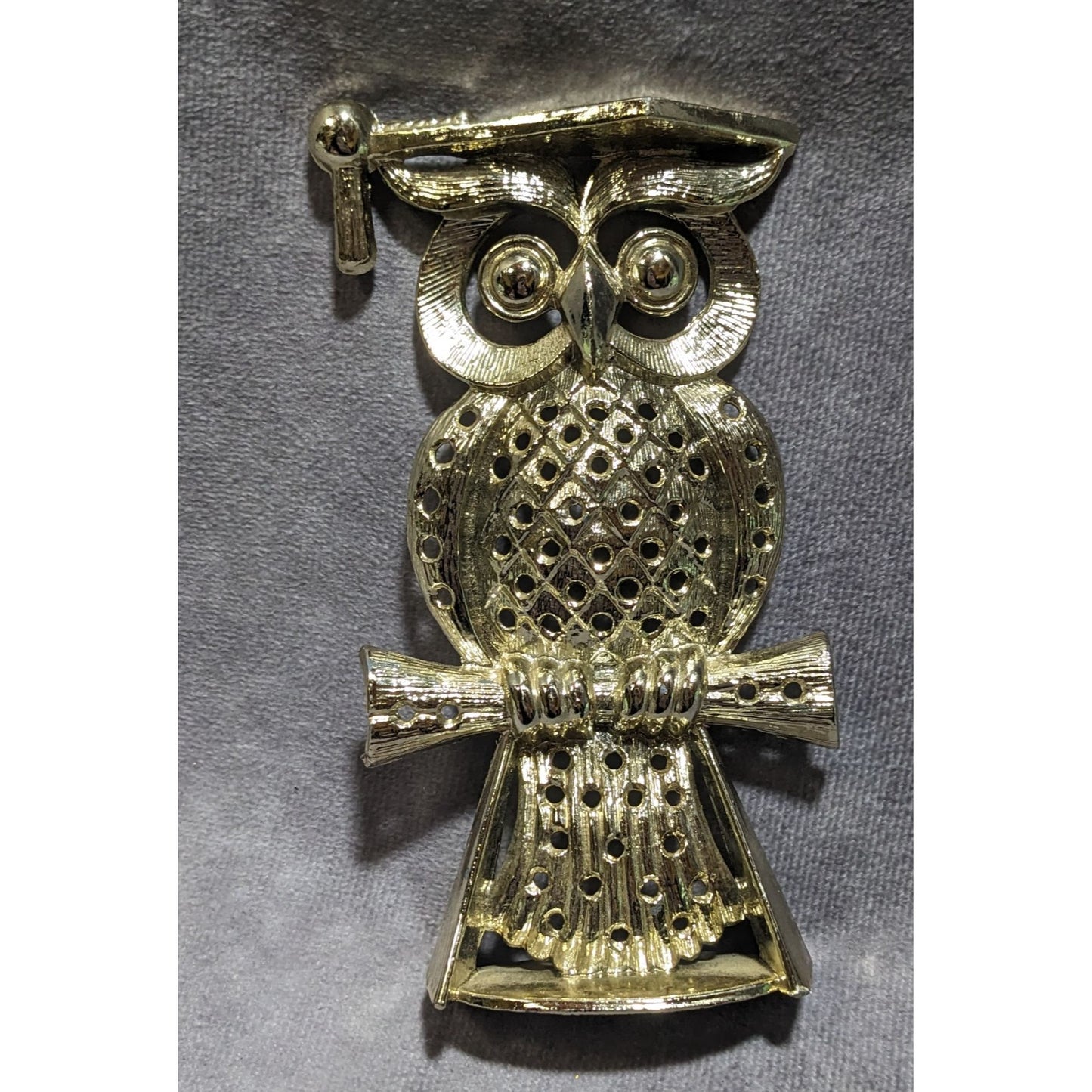 Torino Vintage Gold Graduation Owl Earring Holder