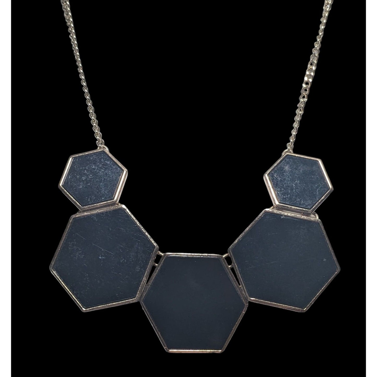 Express Black And Gold Geometric Bib Necklace