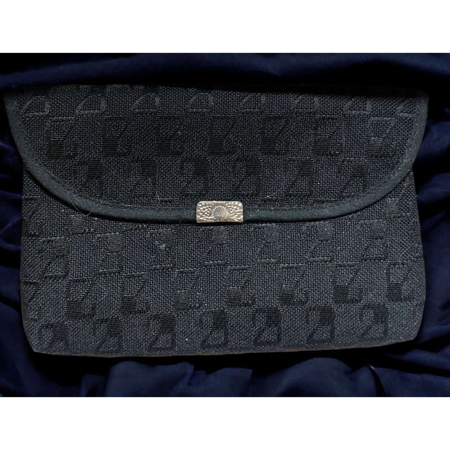 Black Snap Fabric Clutch