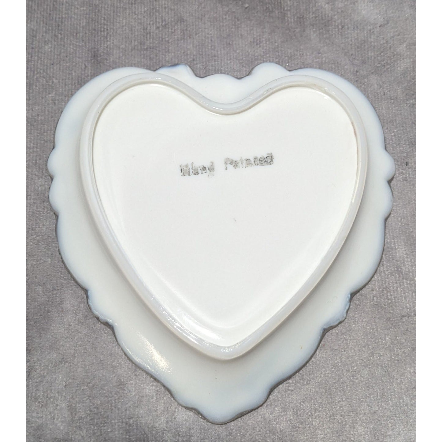 Hand Painted Milk Glass Trinket DIsh