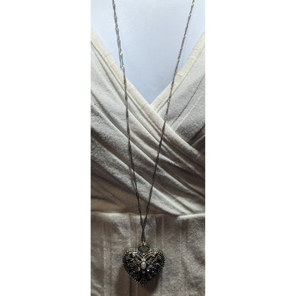 Charming Charlie Puffed Heart Pearl Necklace