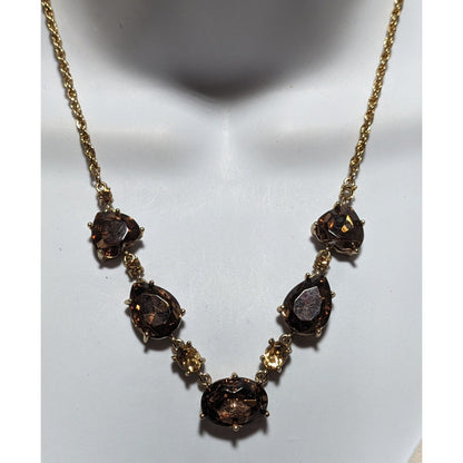 Elegant Brown Glass Necklace