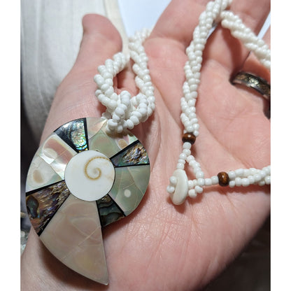 Mother Of Pearl Mosaic Shell Necklace