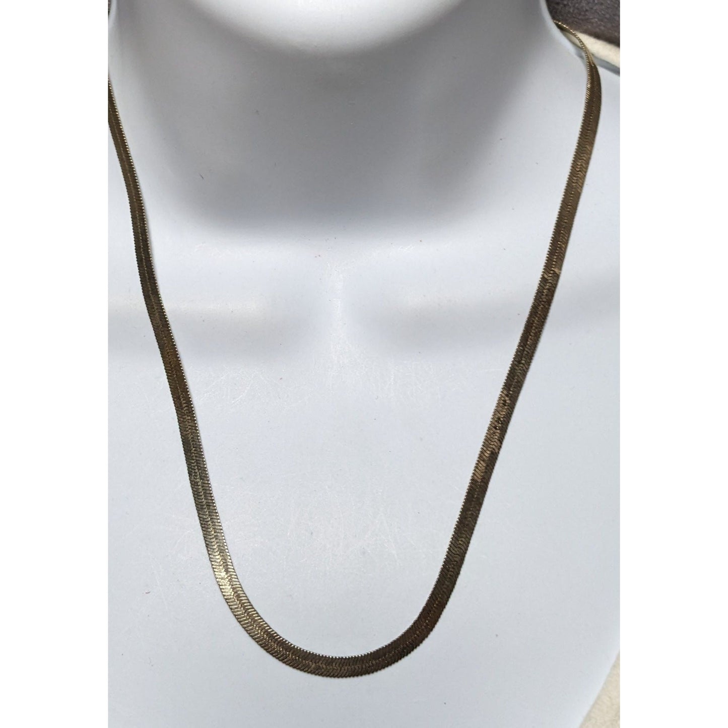 Vintage Worthington Etched Gold Herringbone Chain