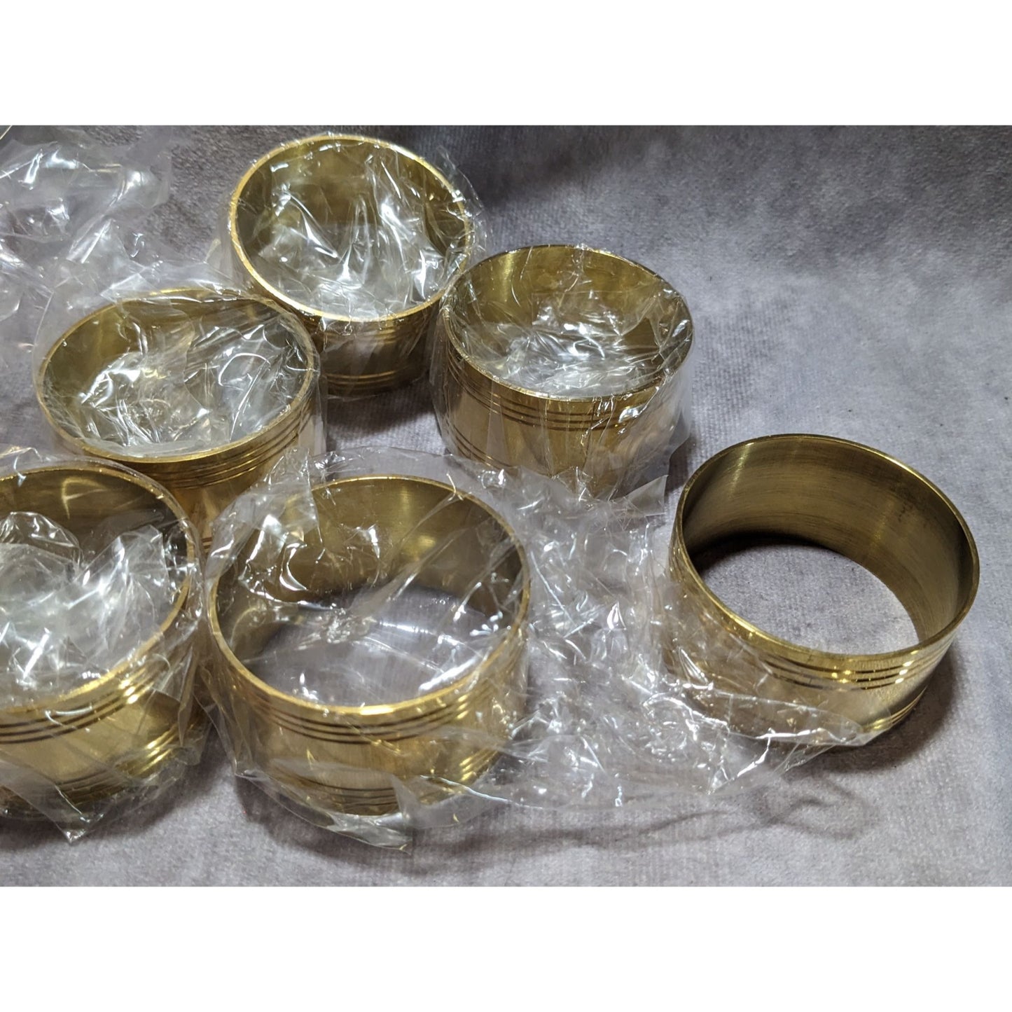 Ribbed Brass Napkin Rings (6)