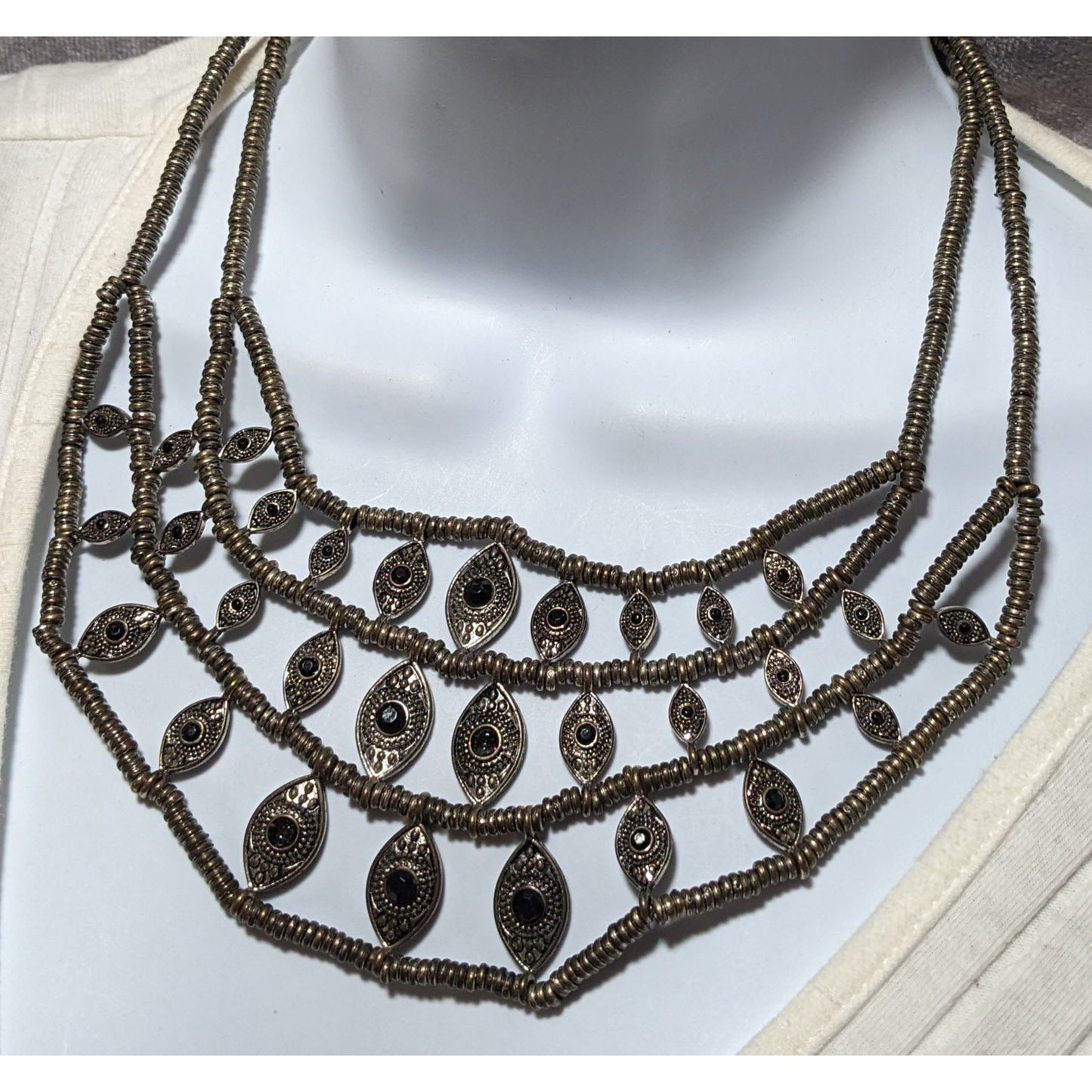 Silver Bohemian Bib Necklace