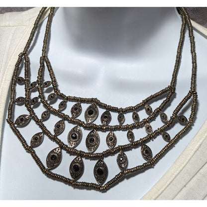 Silver Bohemian Bib Necklace