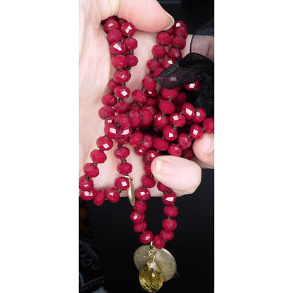 Burgundy Bohemian Glass Beaded Necklaces (Set of 2)
