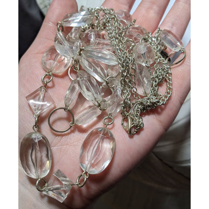 Clear Chunky Gemmed Multilayer  Necklace