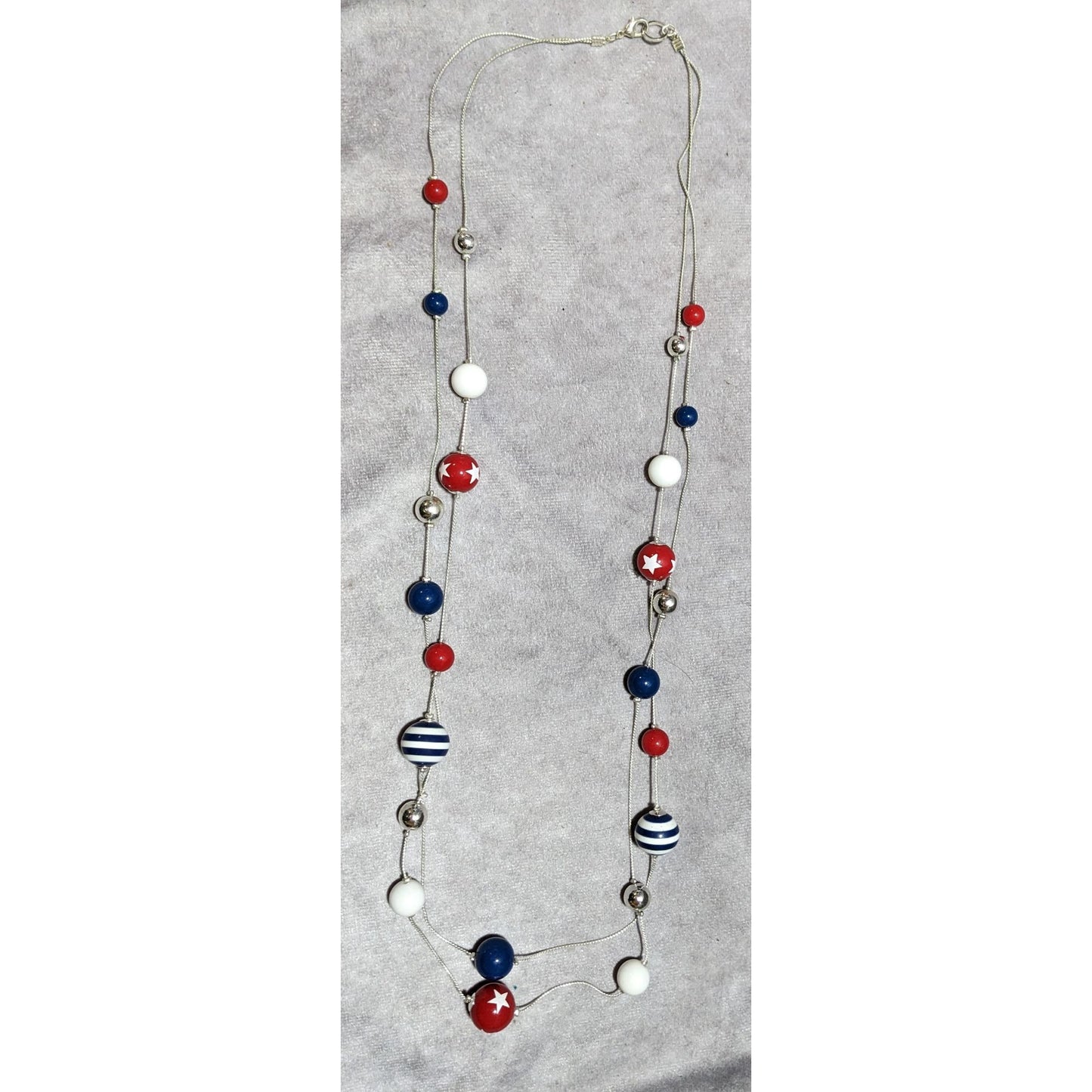 Patriotic Bubblegum Bead Necklace