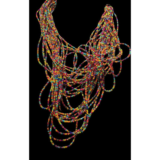 Curly Rainbow Glass Beaded Necklace