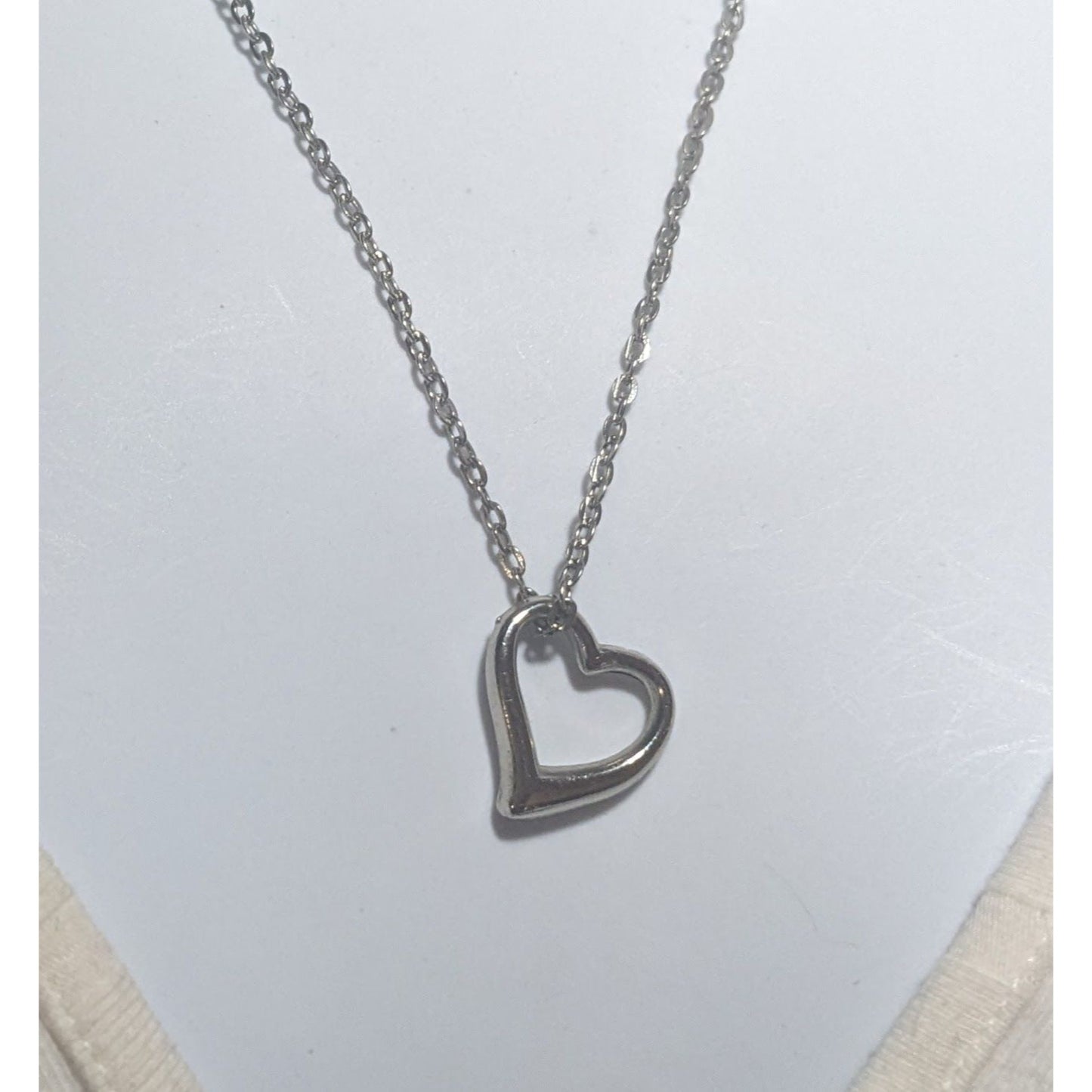 Silver Open Heart Necklace