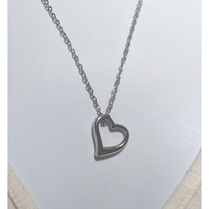 Silver Open Heart Necklace