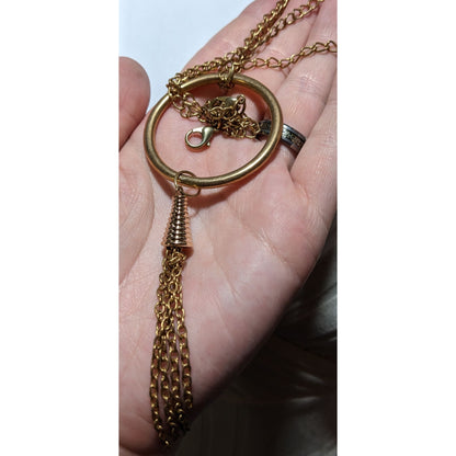 Bohemian Gold Hoop Pendant Tassel Neckalce