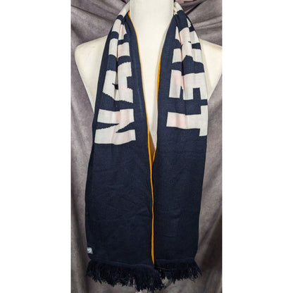 Town Pool Nantucket Navy And Striped Reversible Winter Scarf