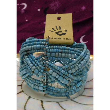 Archipelago Handmade Blue beaded Cuff Bracelet